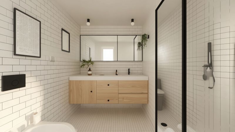 Contemporary Bathroom with Floating Vanities